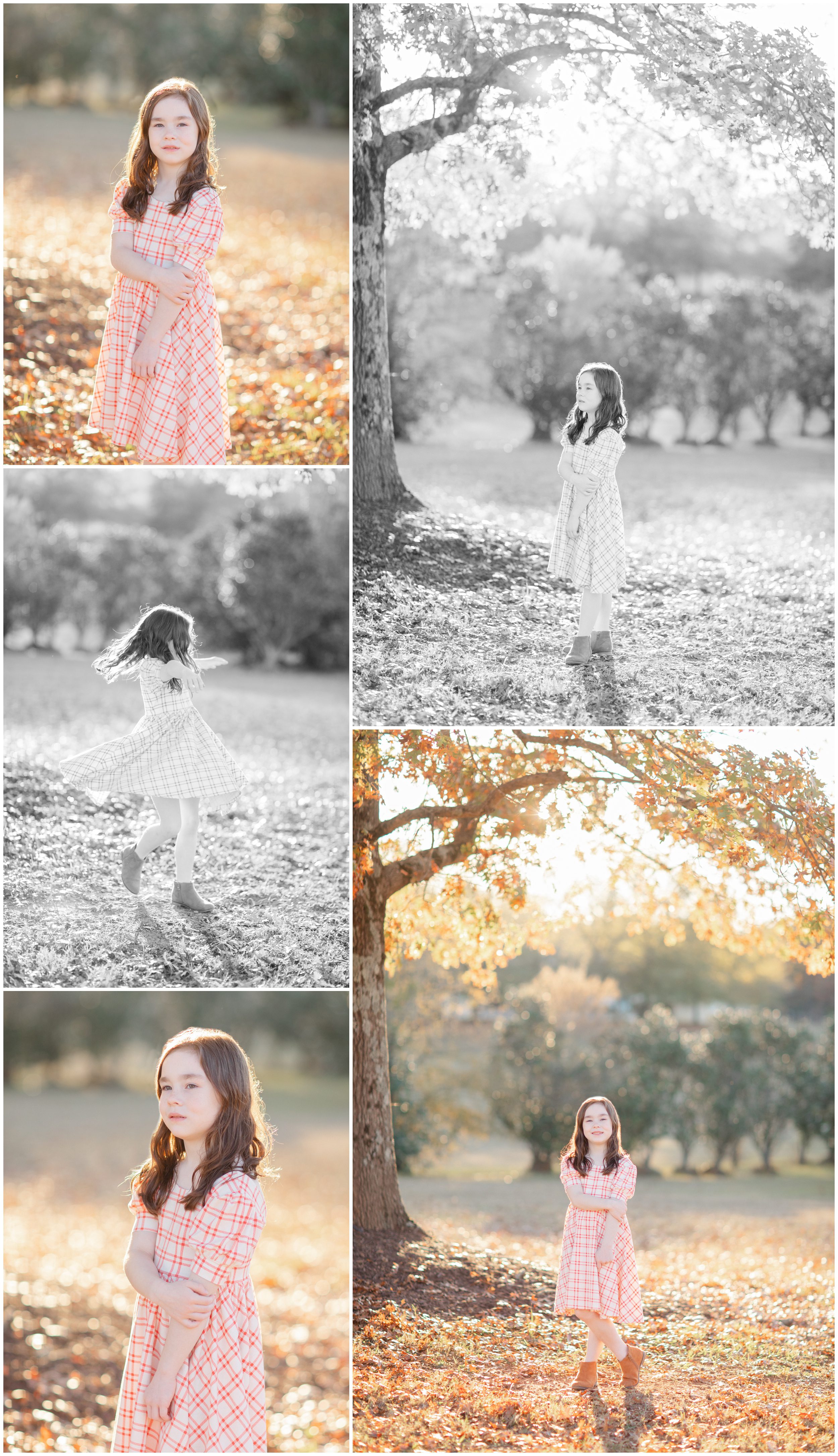 Older daughter photographed in warm autumn light during fall family photos in Oconee County Georgia