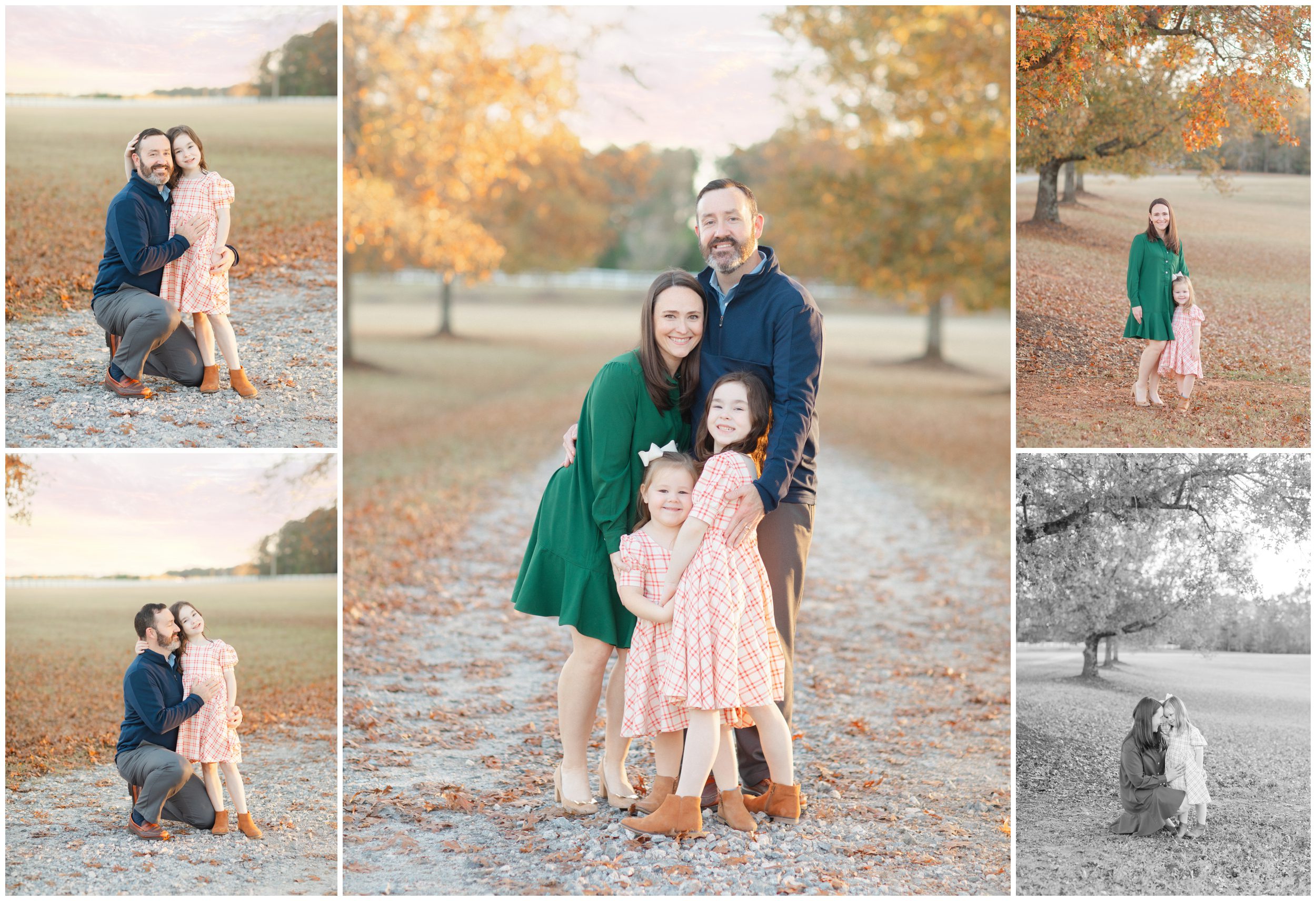 Parents and children photographed during a fall family session with sibling and parent child portraits