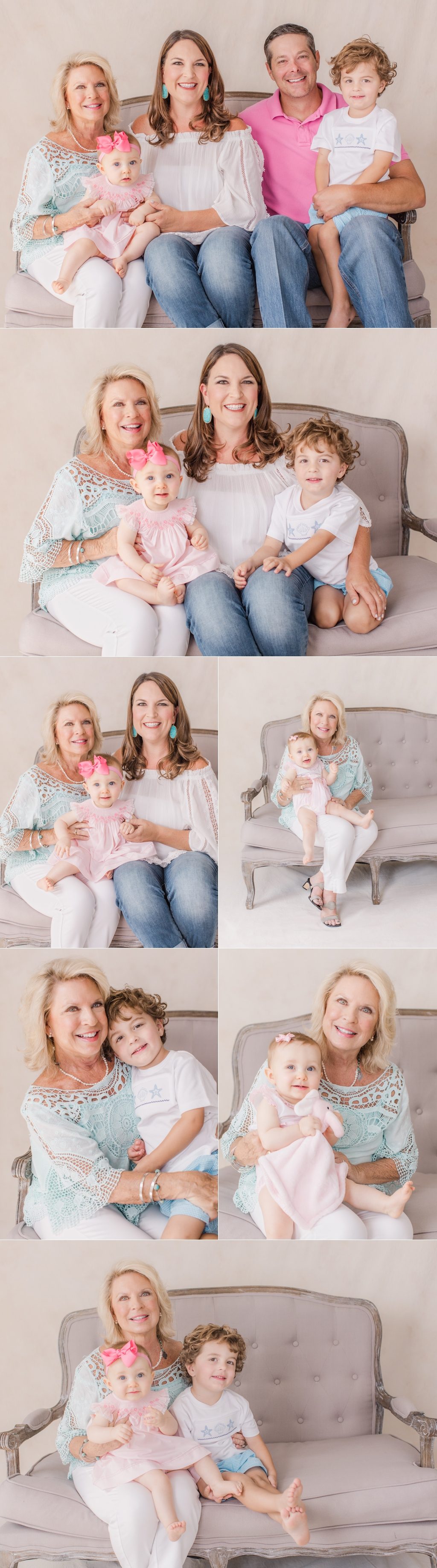 Multi-generational baby photography in studio near Atlanta.