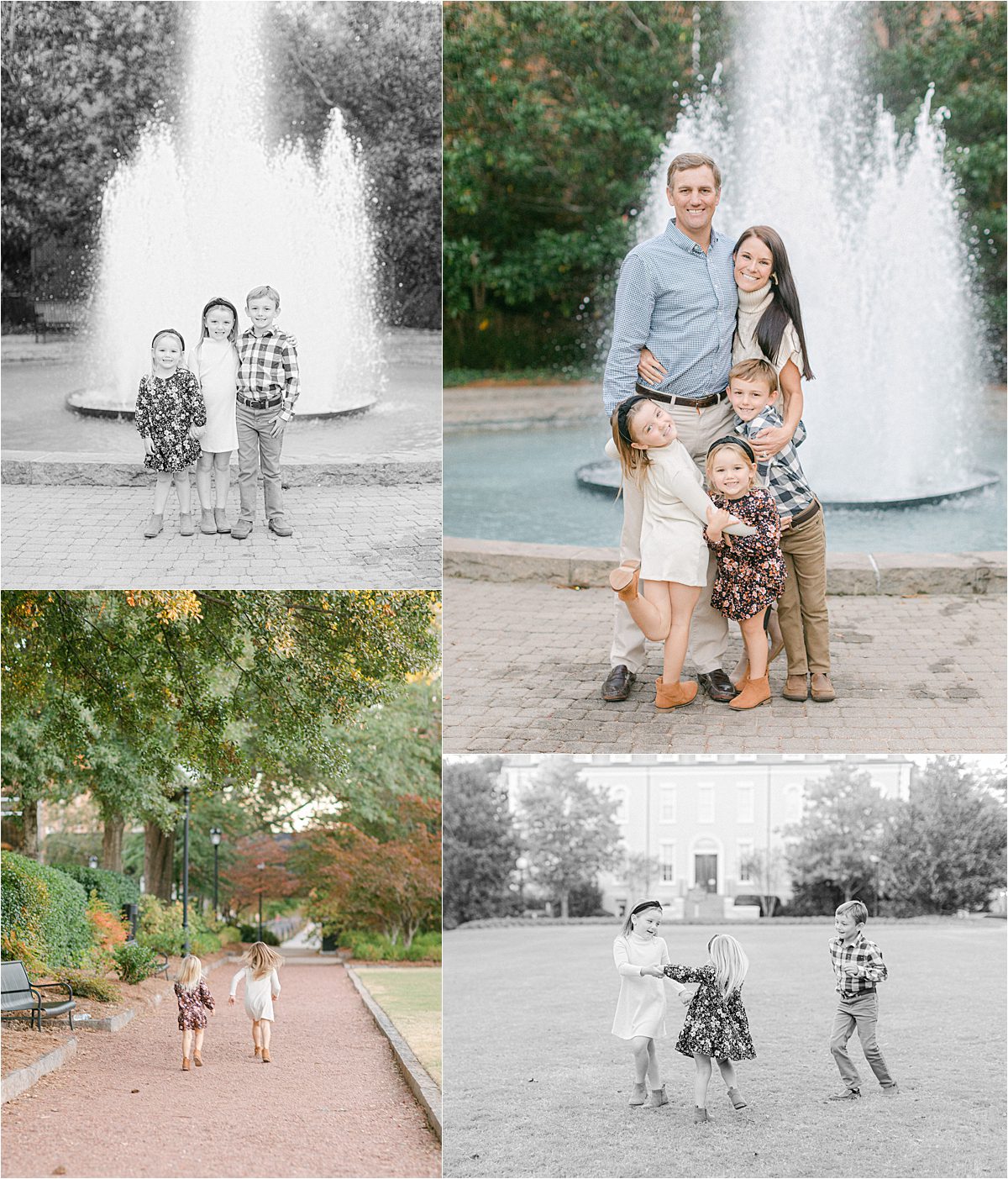 UGA north campus fountain family portraits