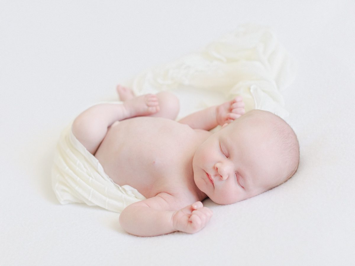 Sleeping baby boy Oconee County, GA studio baby boy newborn session.