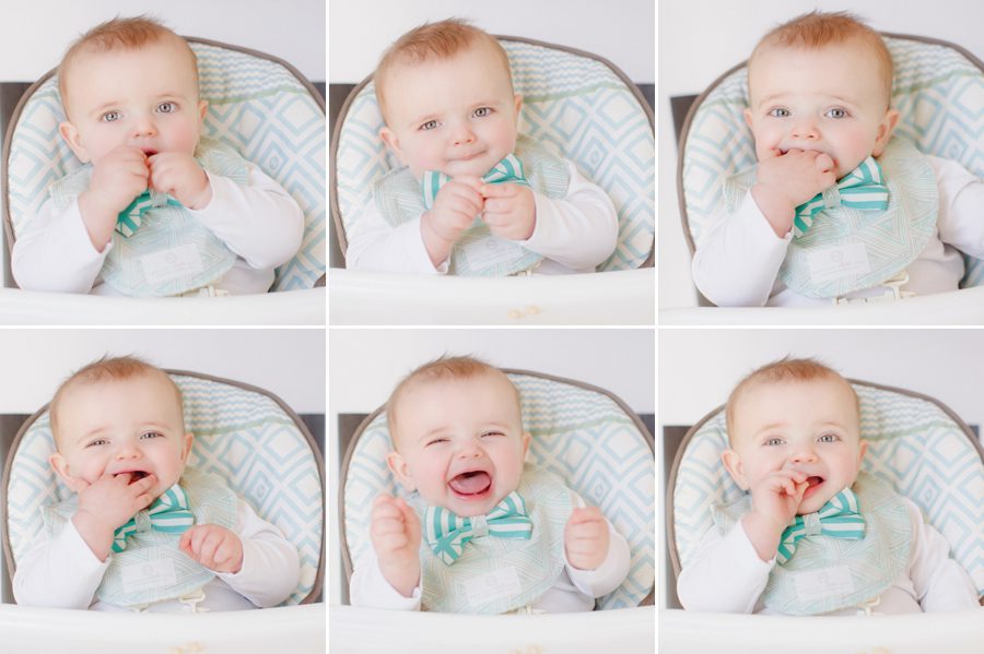 Photos showing the many faces of a baby boy celebrating first birthday in Athens, GA.