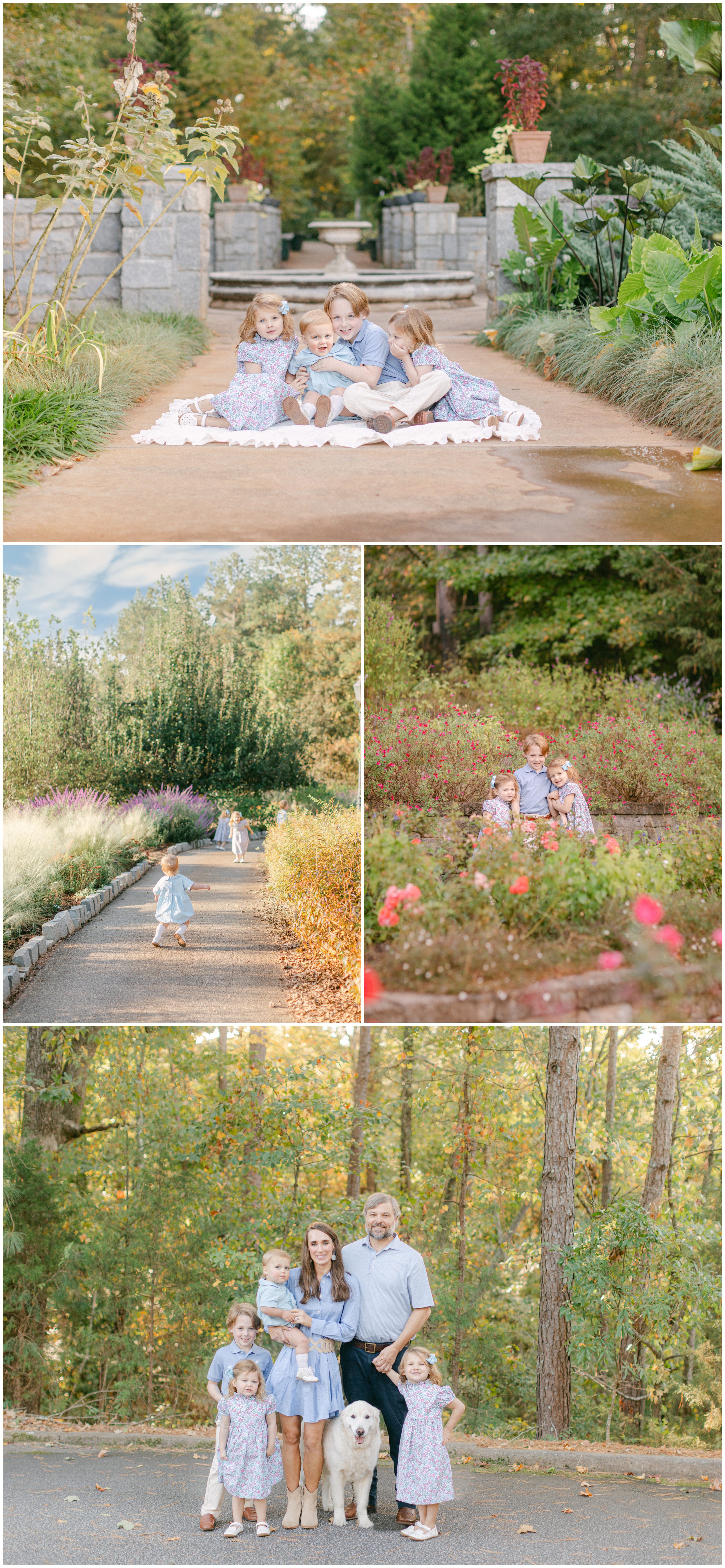 Botanical Gardens Autumn outside family photos in Athens, GA