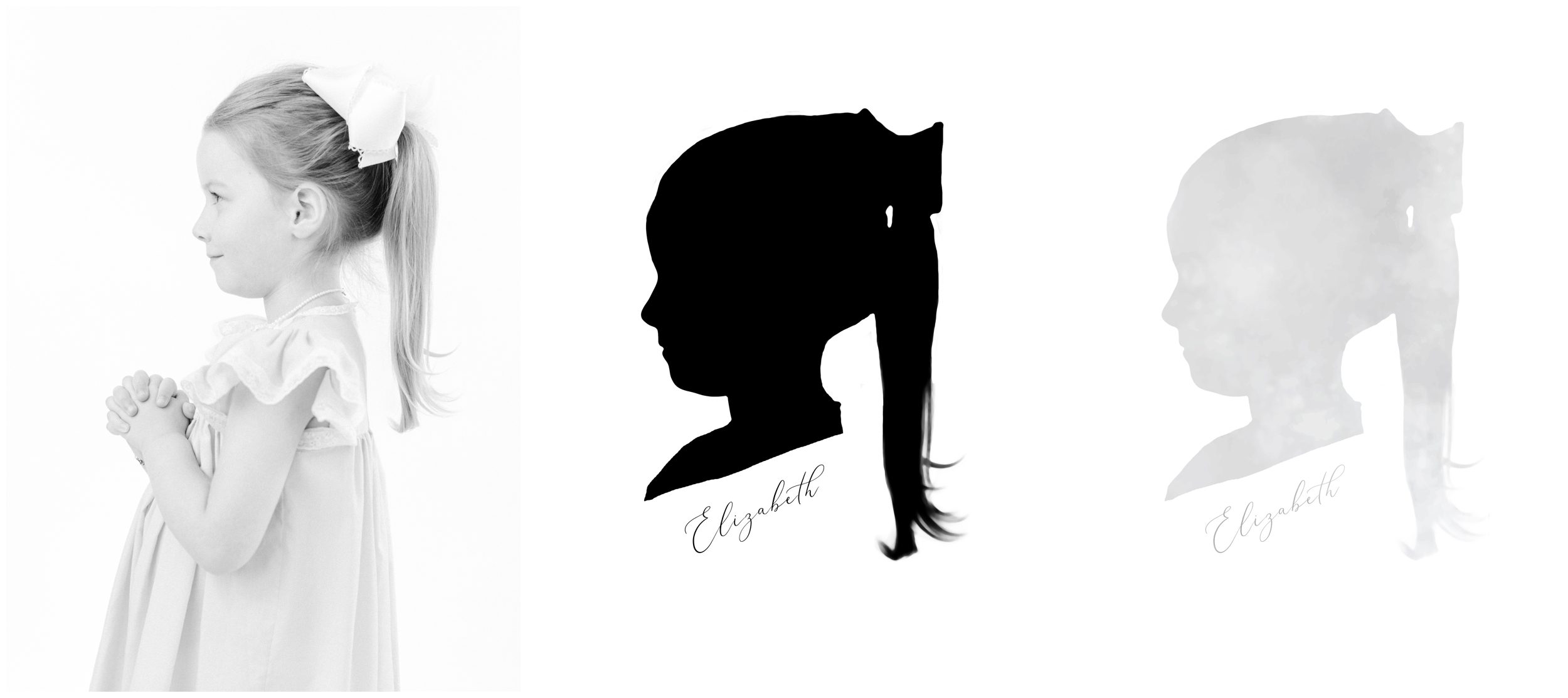 Silhouette made from heirloom portrait in Oconee County, GA
