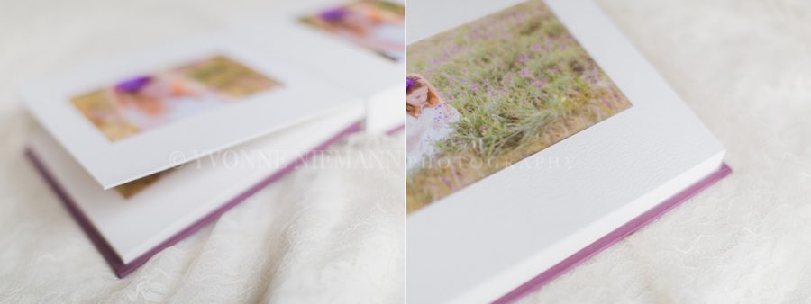 Details of matted album pages offered by Oconee County, GA child photographer, Yvonne Niemann Photography.