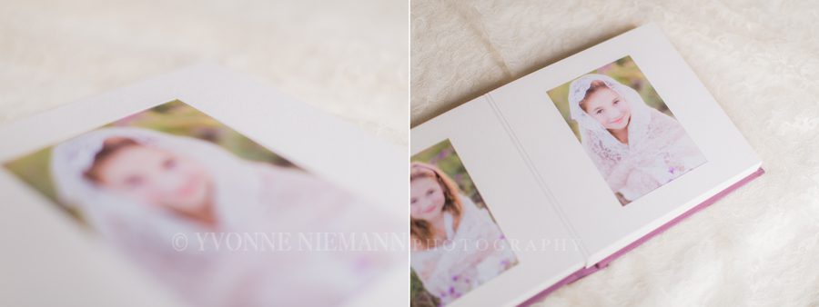 Page details of children's portrait album offered by Watkinsville family photographer, Yvonne Niemann Photography.