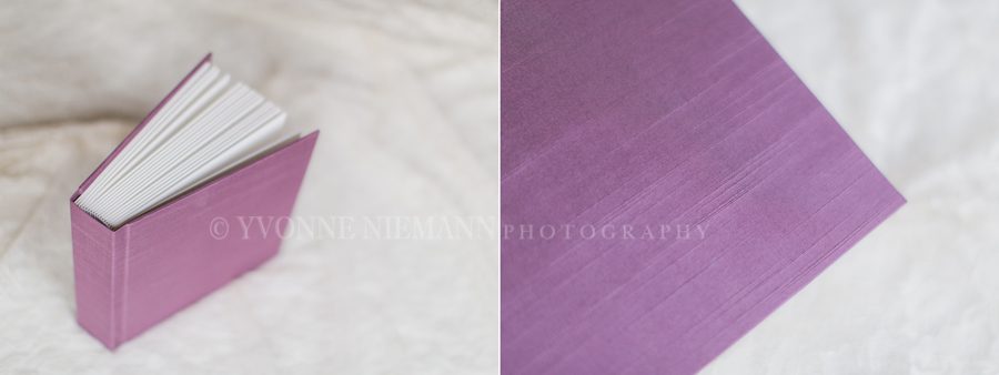 Summer plum fabric on matted album offered by Bishop, GA family photographer, Yvonne Niemann Photography.