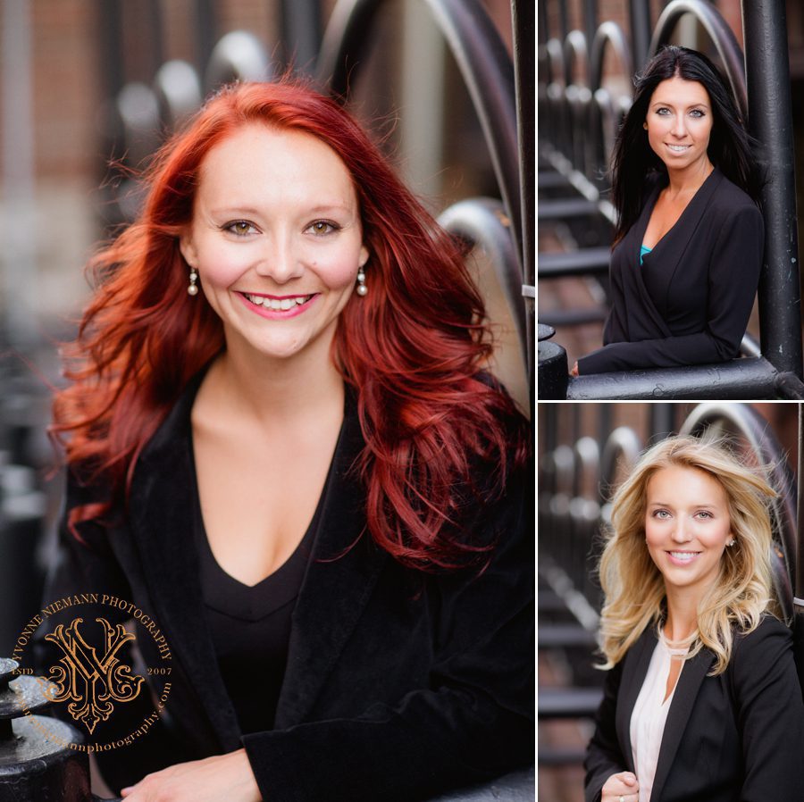 Professional head shots of business women in an urban setting taken by Athens, GA commercial photographer, Yvonne Niemann. 