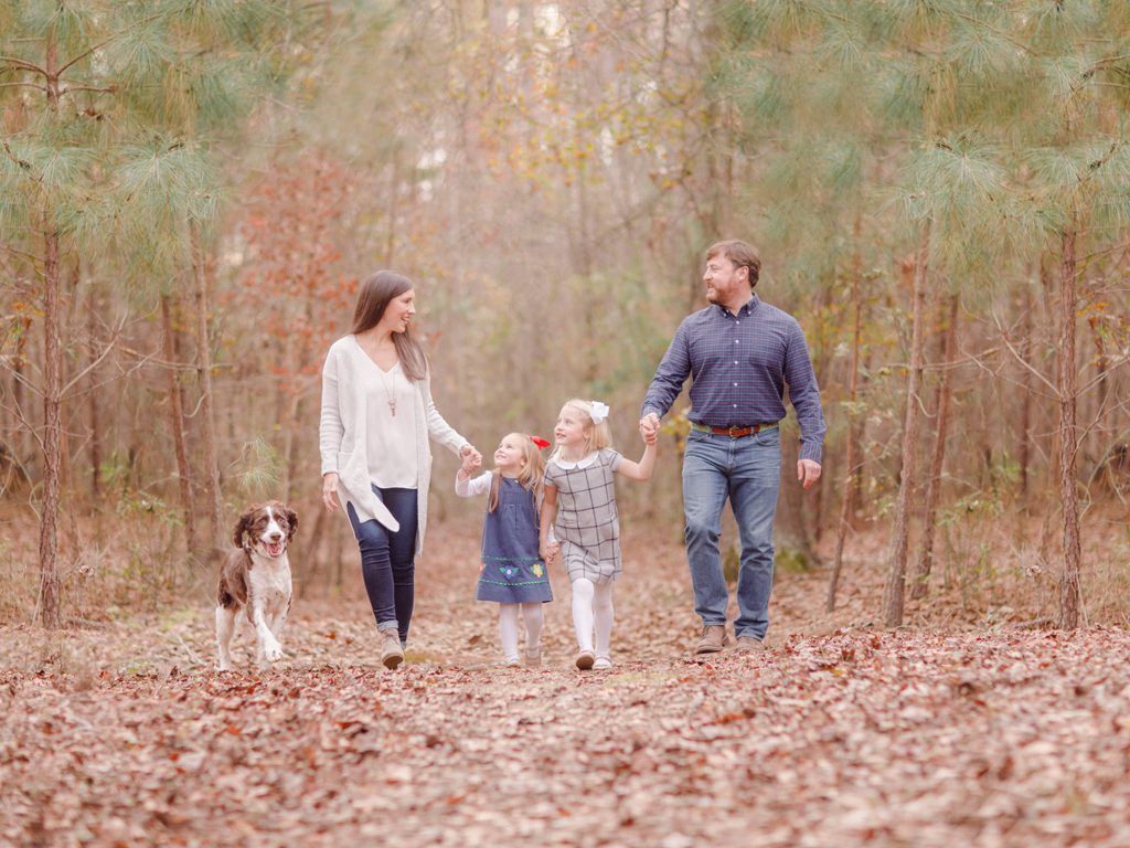 Fun family photo taken in the woods near Athen, GA