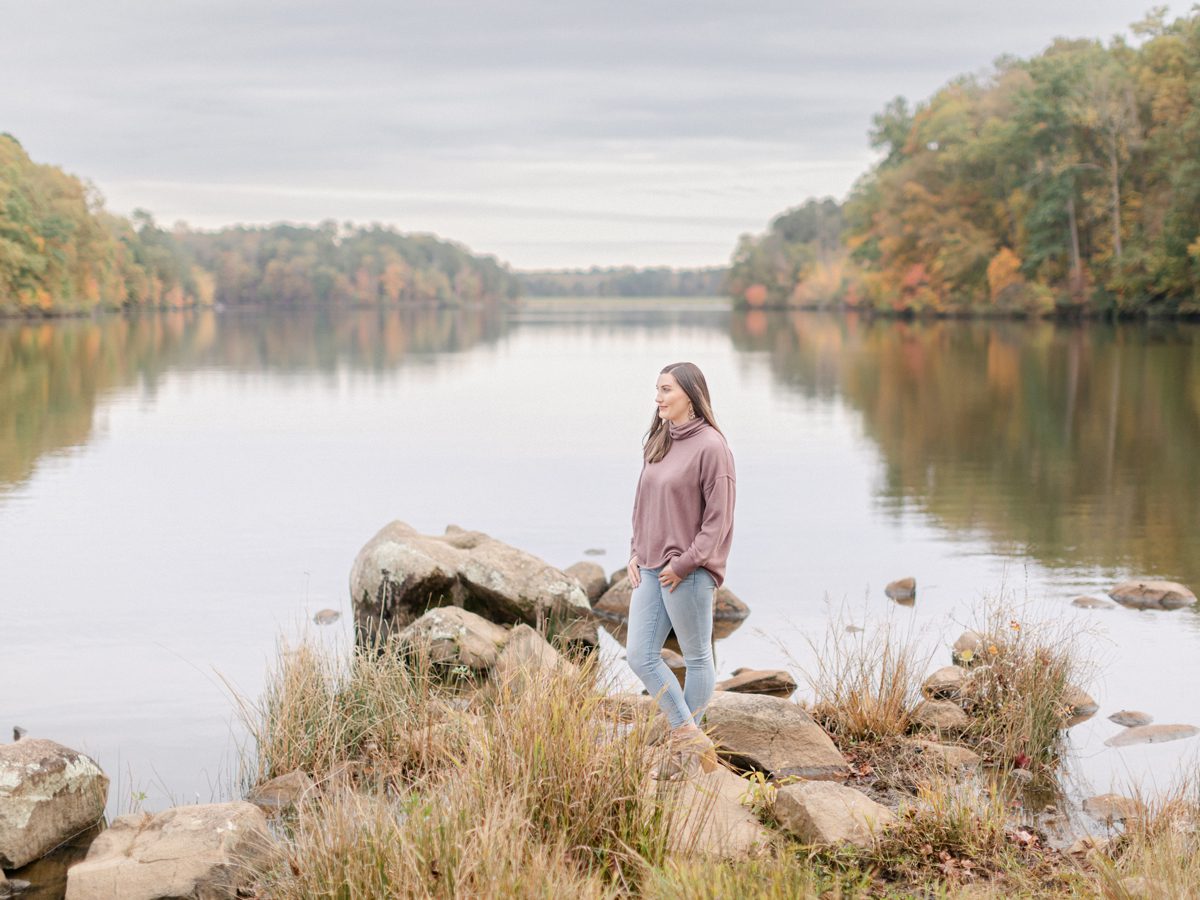 Senior portraiture at Fort Yargo State Park in the Fall