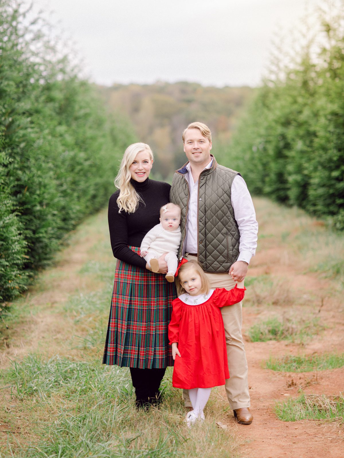 Christmas tree farm family photography Oconee County, GA