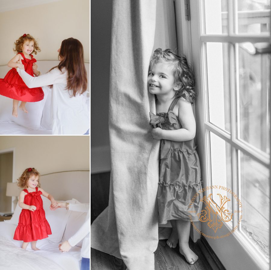 Playful photos of a mother and daughter playing in their bedroom in Athens, GA.