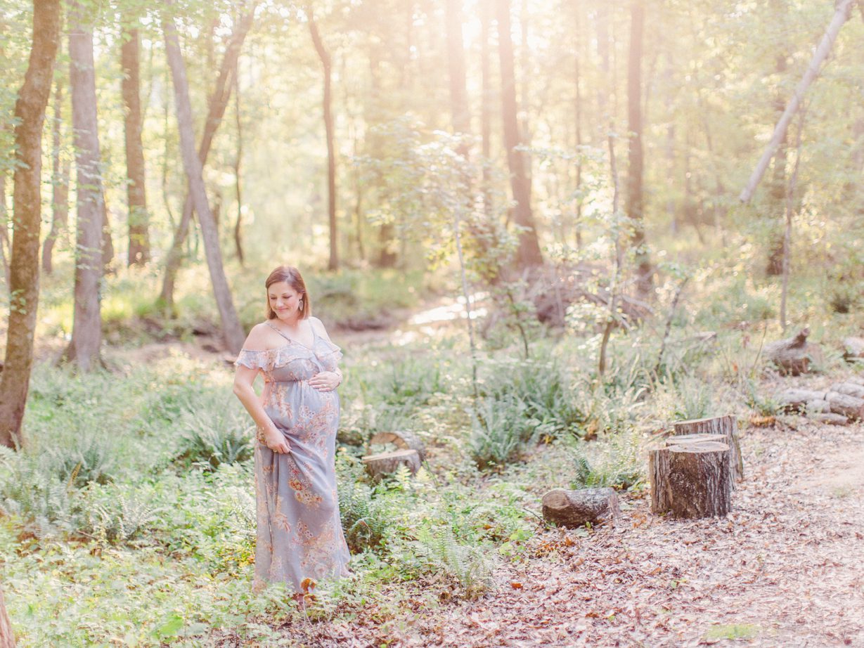 Maternity photos taken in the woods of Oconee County, GA.