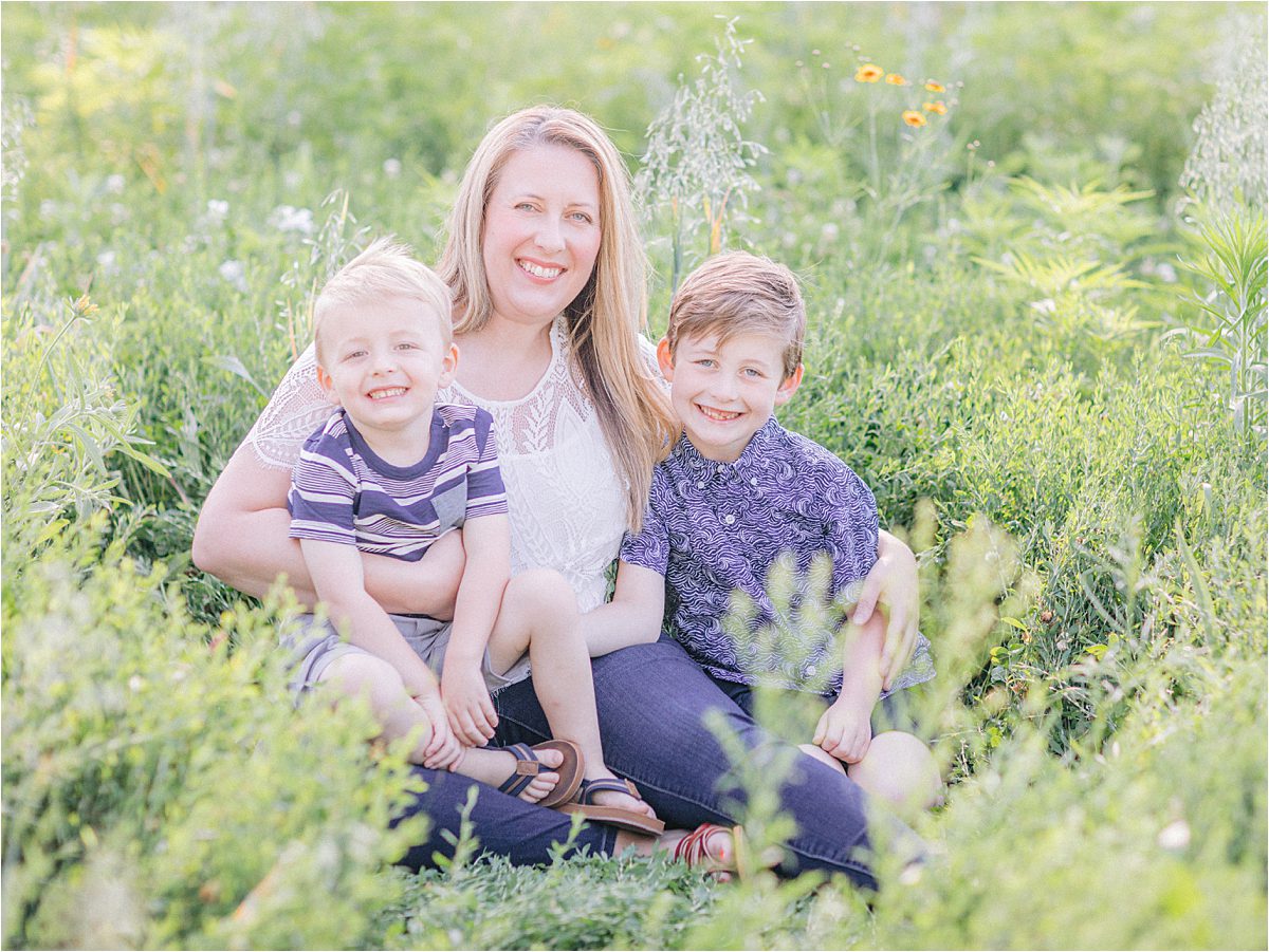 Portrait of mother with her sons by St. Louis family portrait photographer