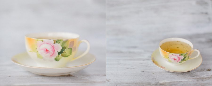 product shot of tea in a tea cup by Athens, GA photographer, Yvonne Niemann Photography.