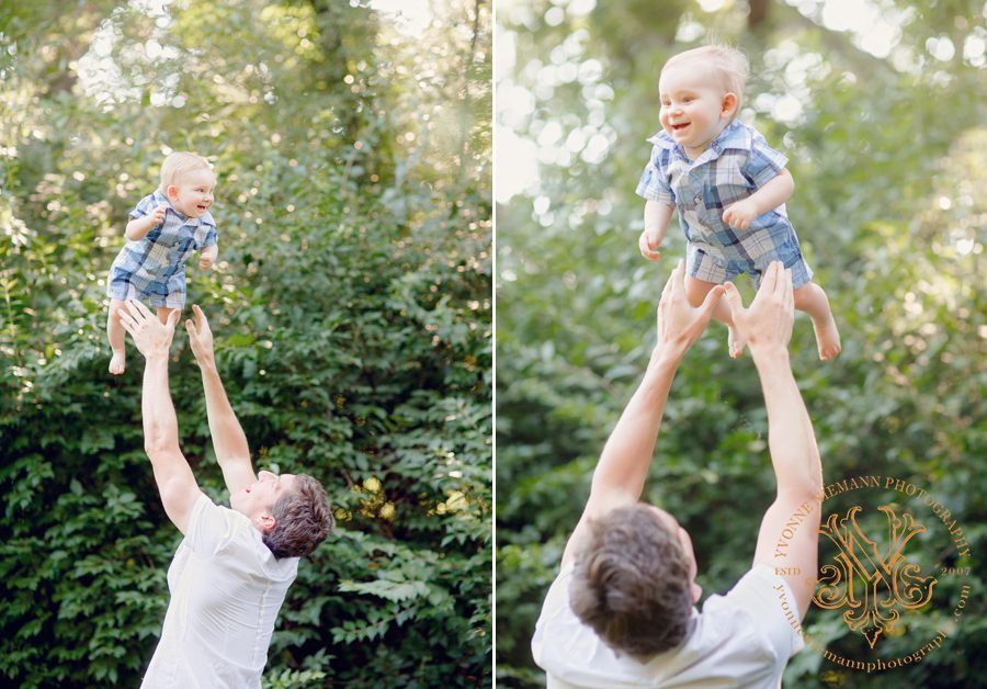 Photos of father tossing son into air in Athens, GA.