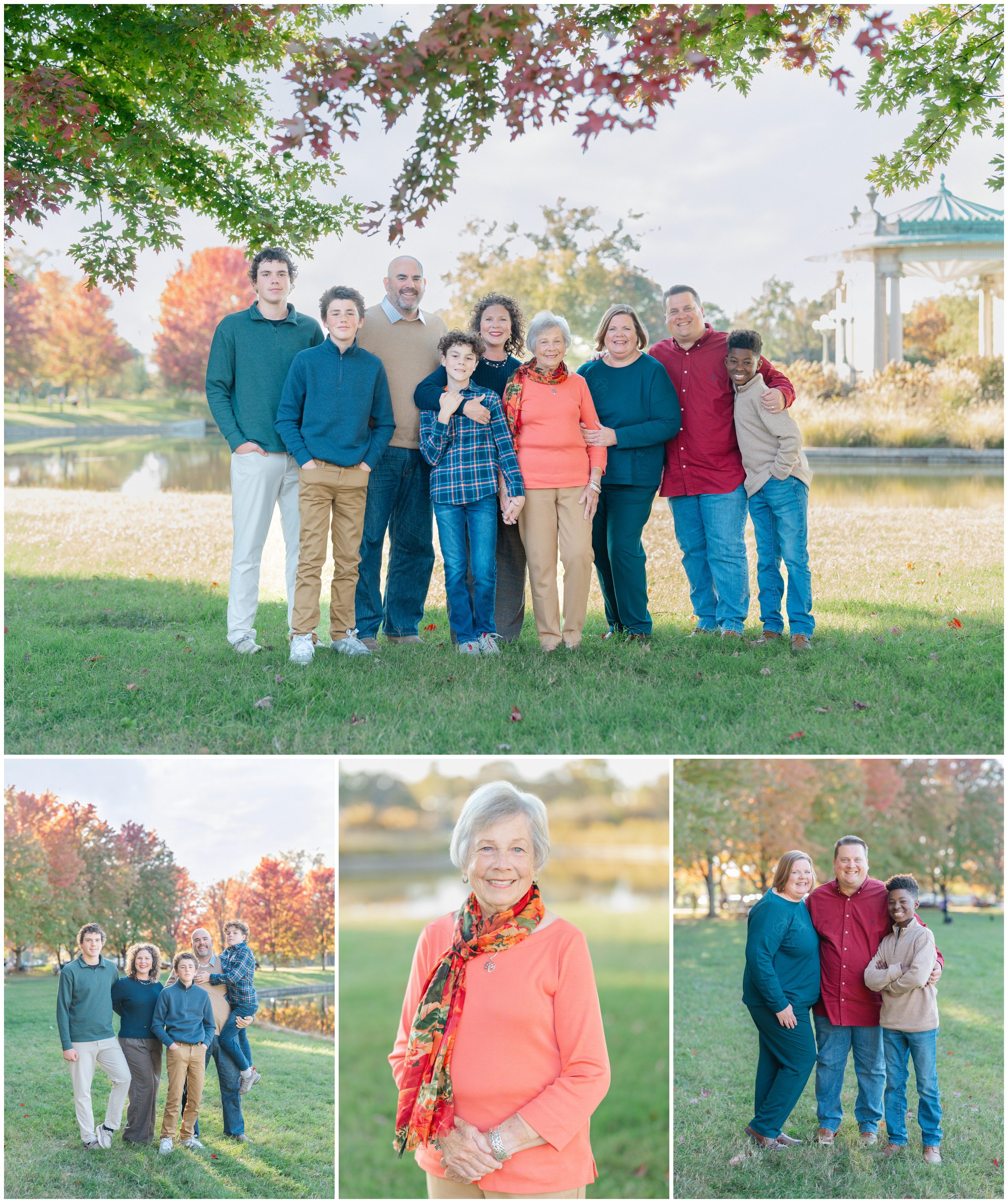 fall extended family photographer St. Louis