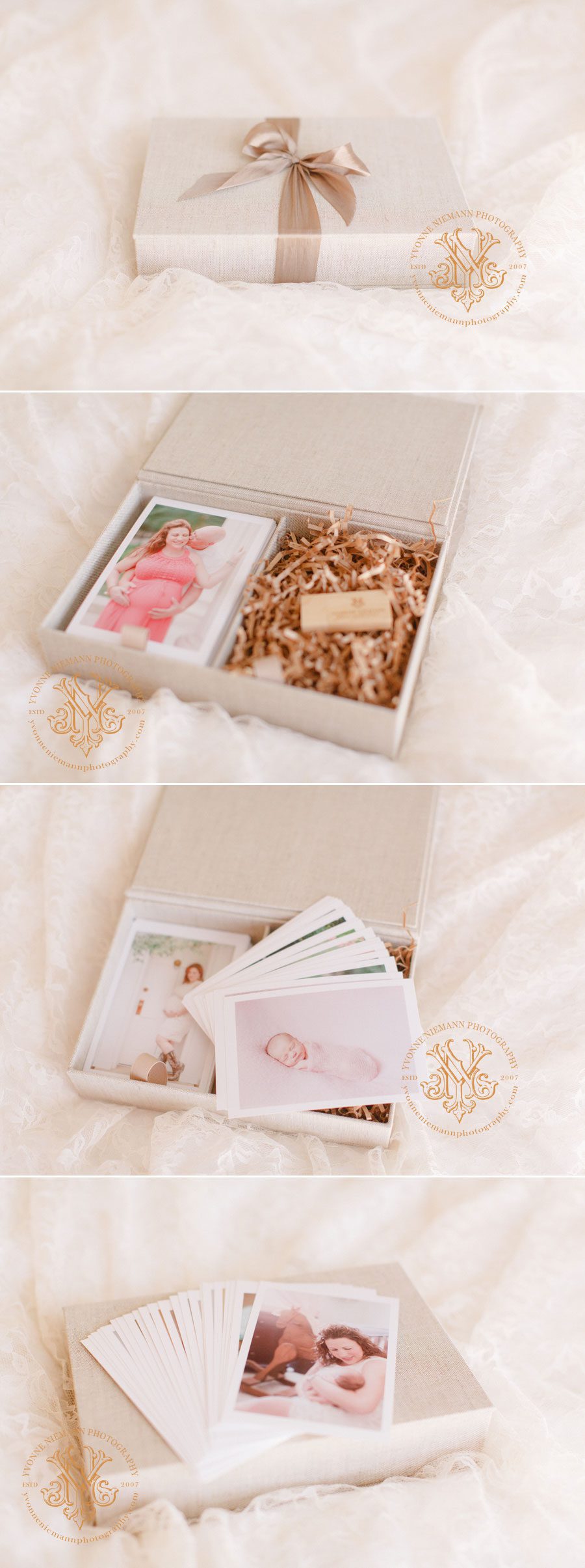 Tangible professional photos in an heirloom box offered by best Athens, GA photographer.