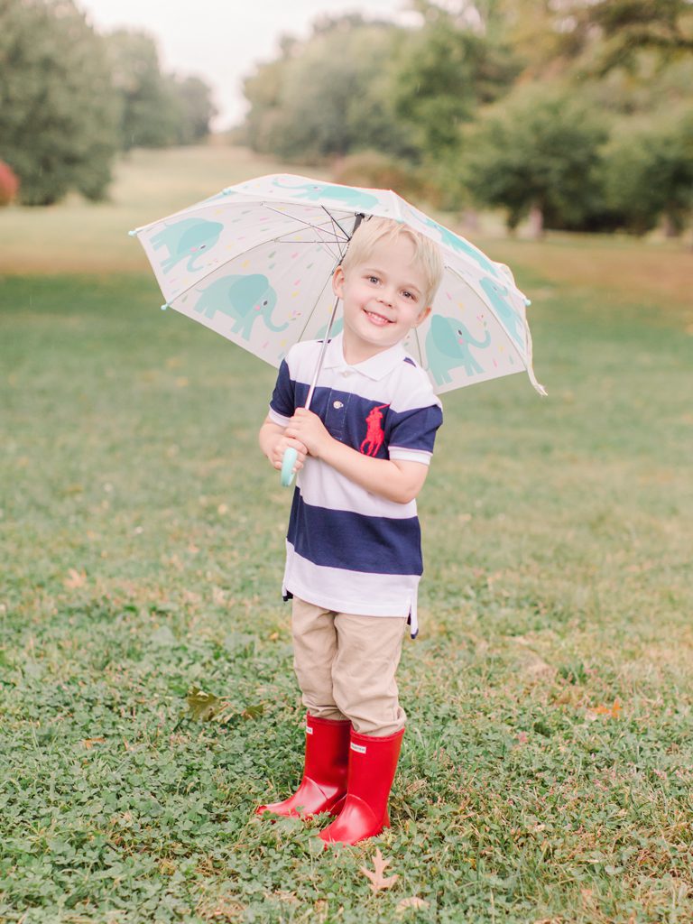 St. Louis child photography in the rain taken by Athens, GA family photographer.