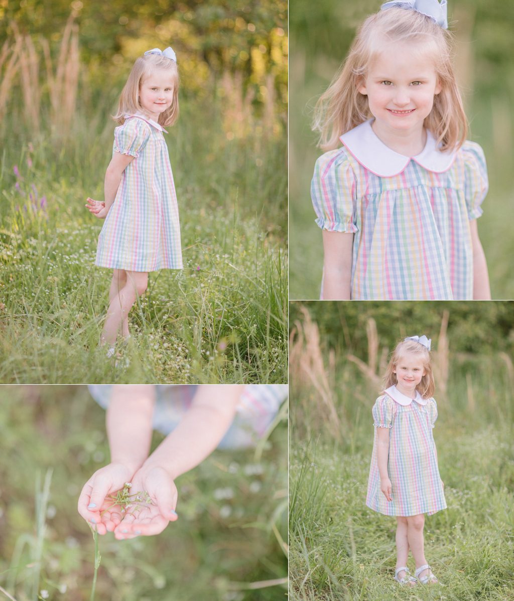 Child photography of a little girl in field in Oconee County, GA.