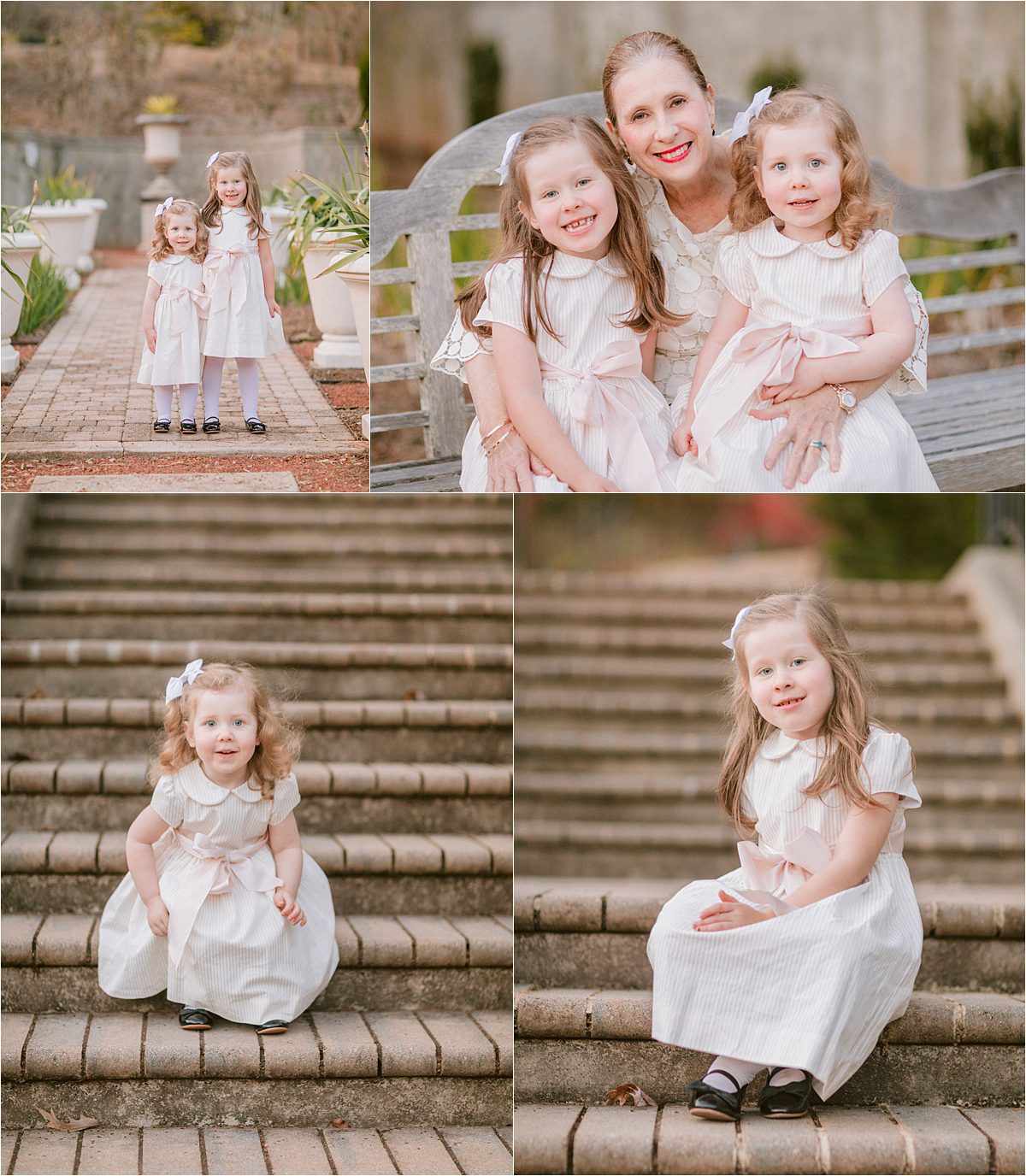 Athens, GA childrens photo session with grandmother at Botanical Gardens.