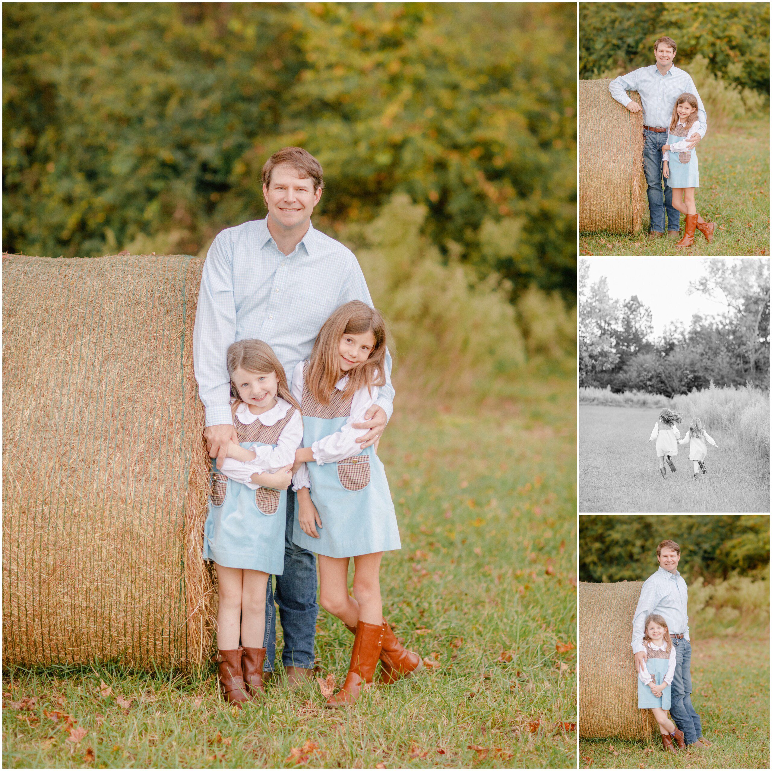 Father and daughters on farm near Athens, GA