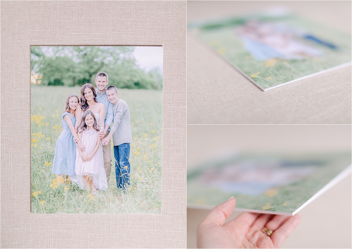 Mounted prints of a family in Watkinsville, GA