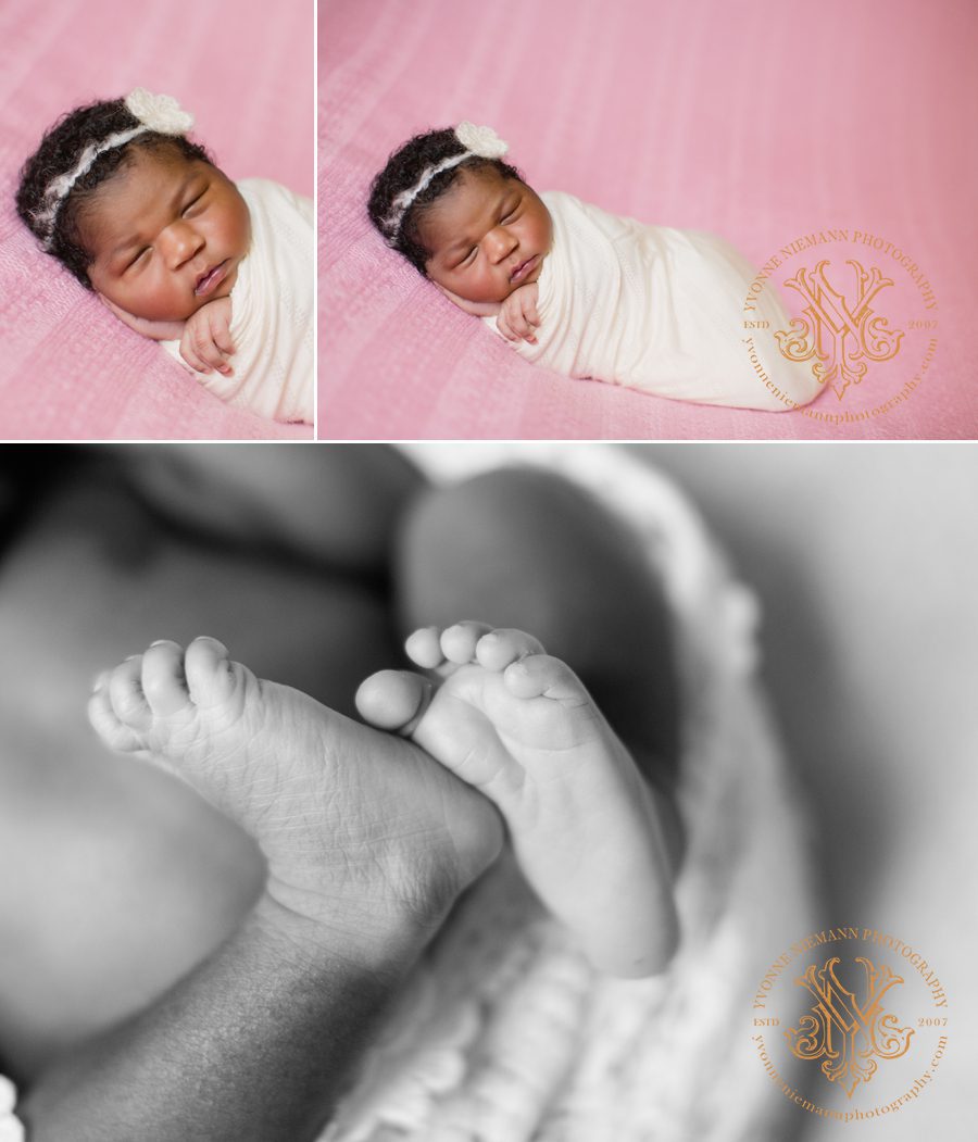 Atlanta newborn photography of 5 day old baby girl by Yvonne Niemann Photography.