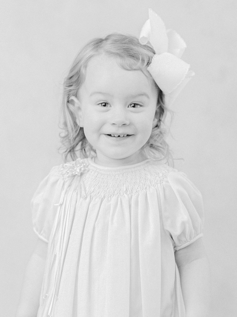 Heirloom portrait of a two year old little girl taken in studio in Athens, GA.