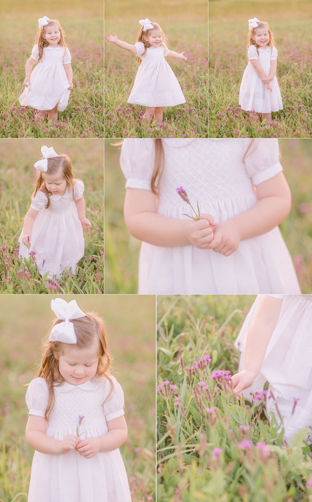 portraits from a children photography session in field of purple flowers near Athens, GA.