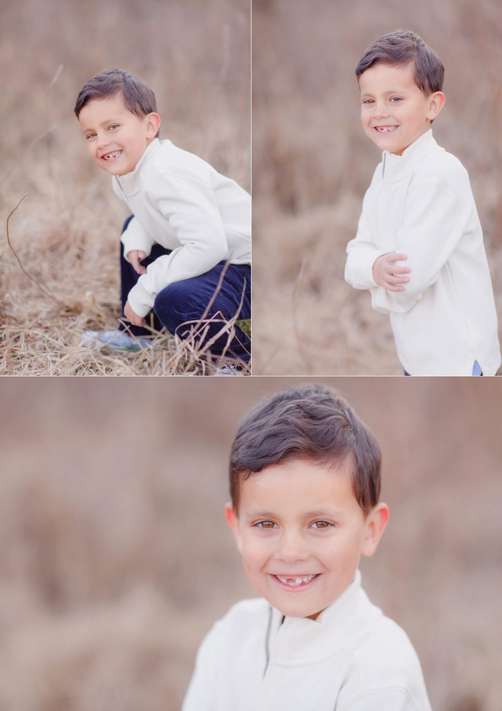 What to wear for a young boy's Winter outdoor portraits in Oconee County, GA.