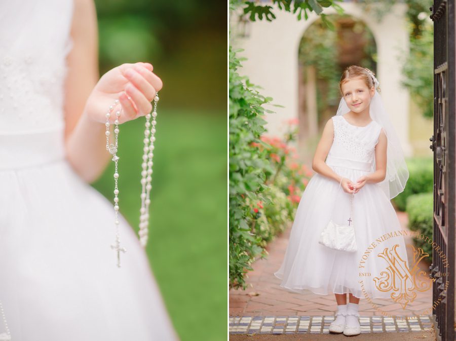 Beautiful first communion portraits taken by Athens, GA child photographer.