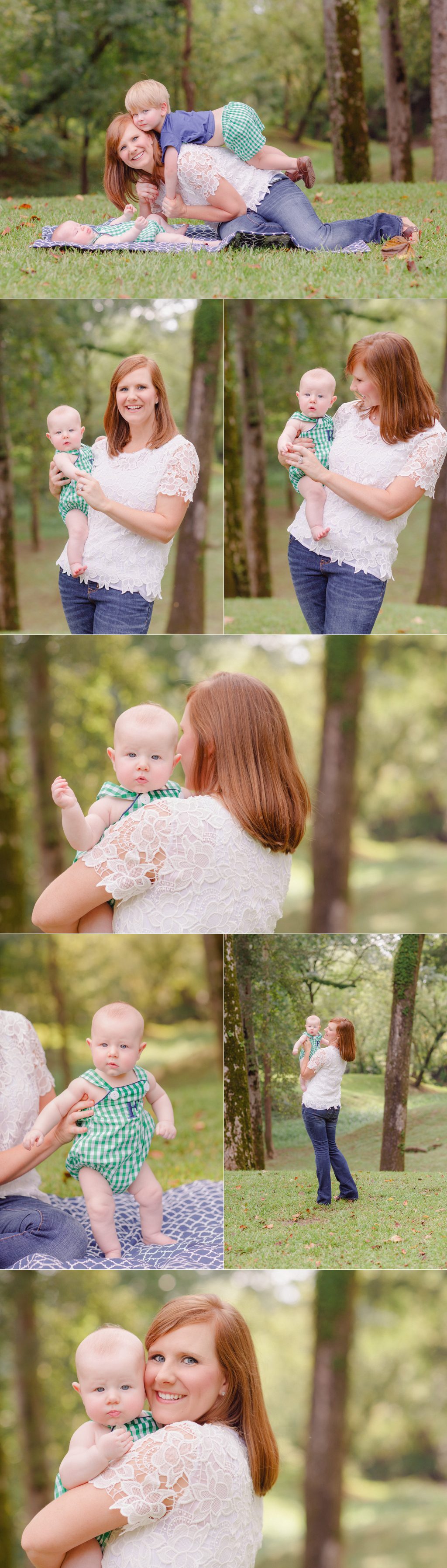 Atlanta mother and son portraits taken in a park.