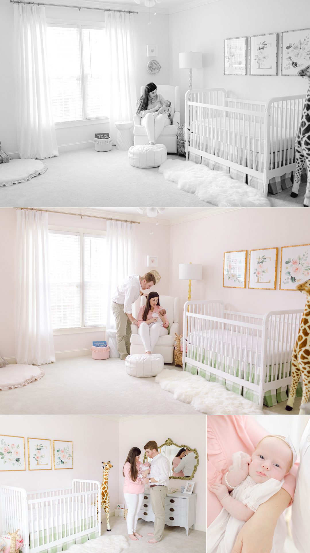 lifestyle infant photography in baby's nursery in Oconee County, GA