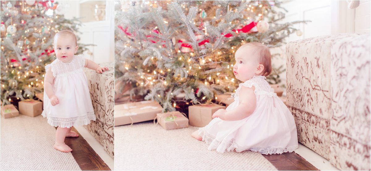 1st birthday Christmas photoshoot at home in Athens, GA