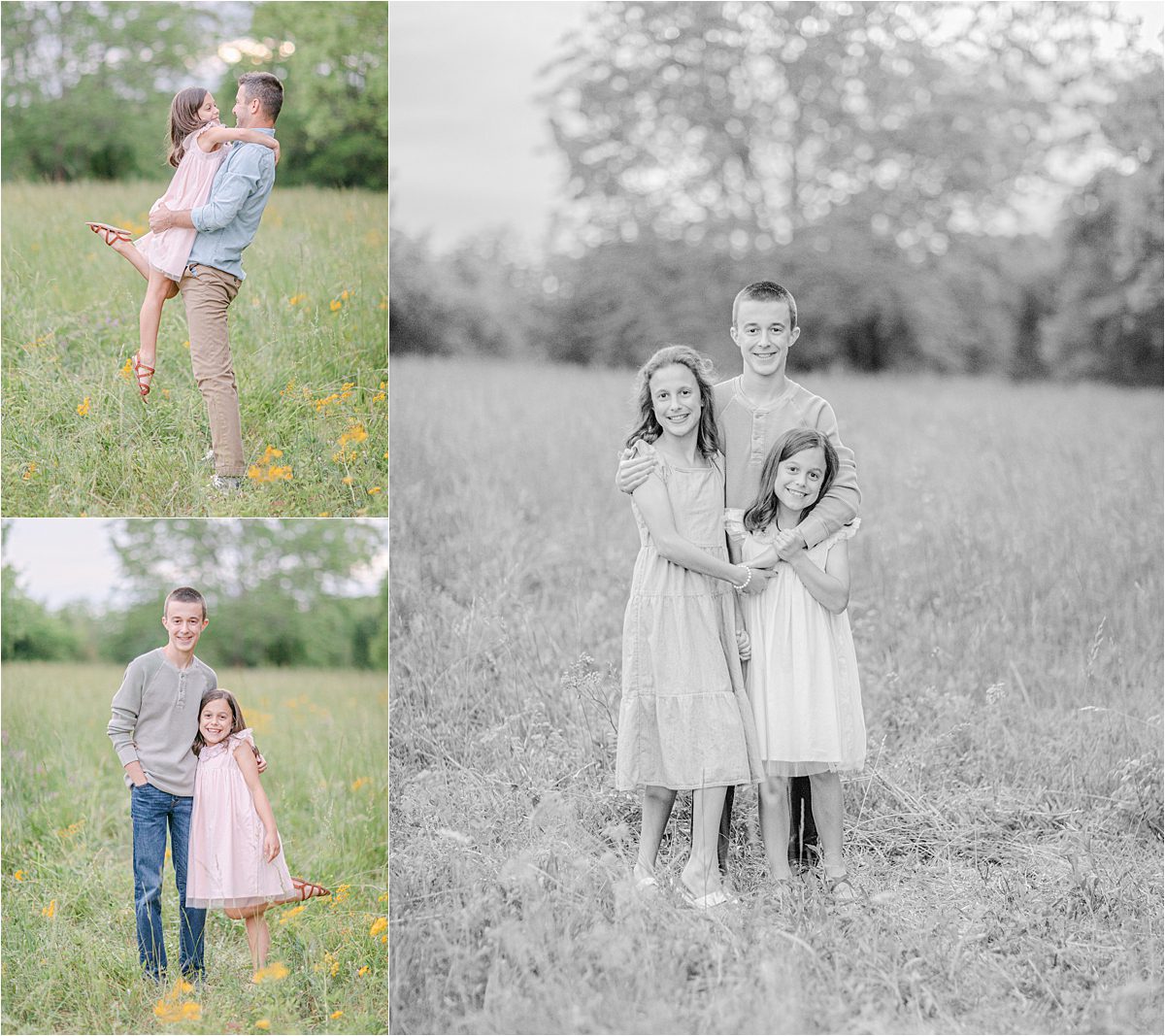 Sibling photos in a field near Athens, GA.