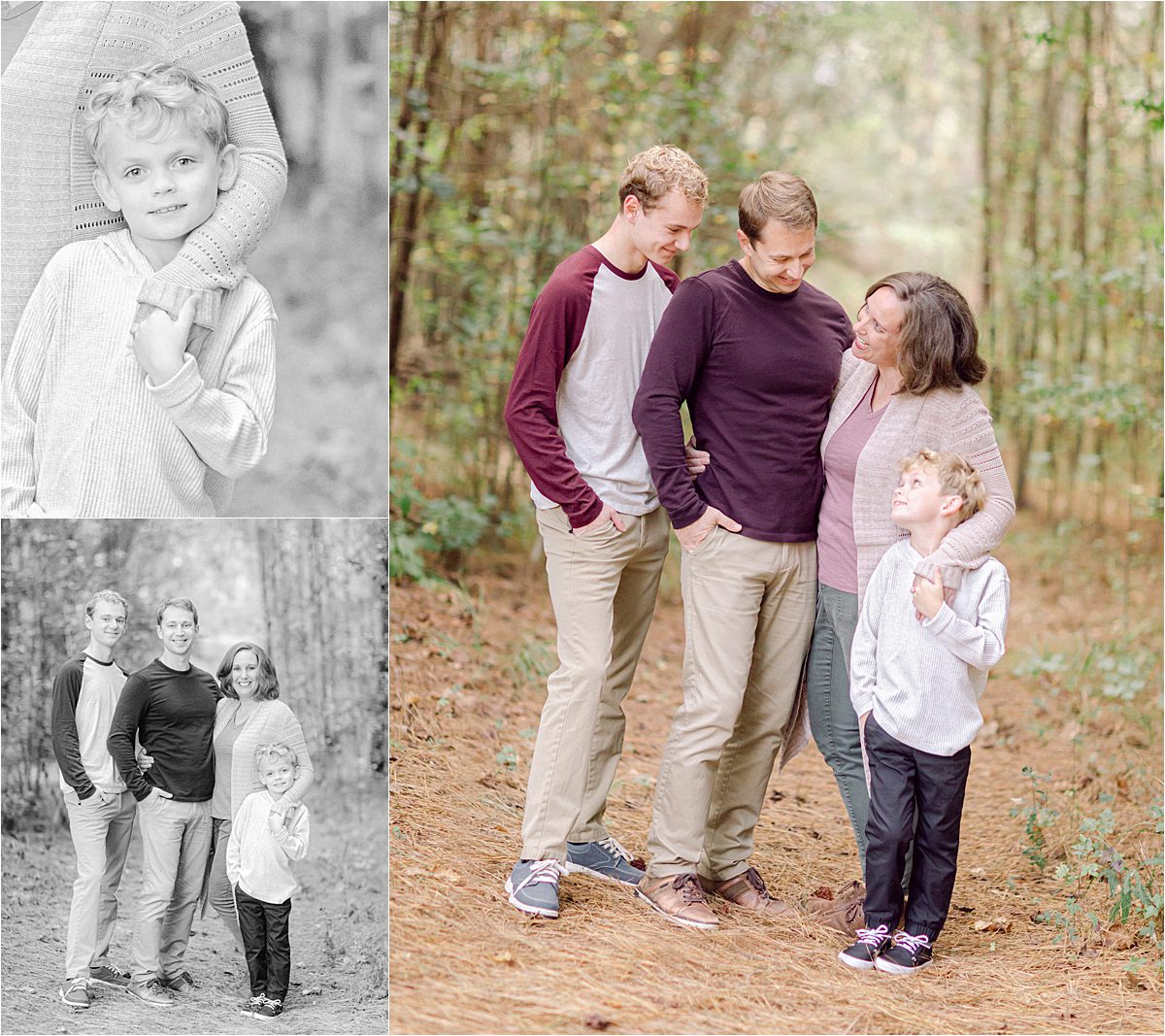 Athens Ga outdoor family photography in woods.