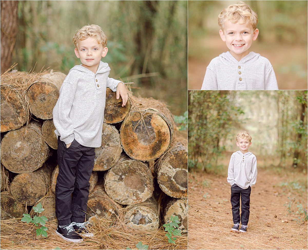 outdoor child photography in woods of Oconee County, GA