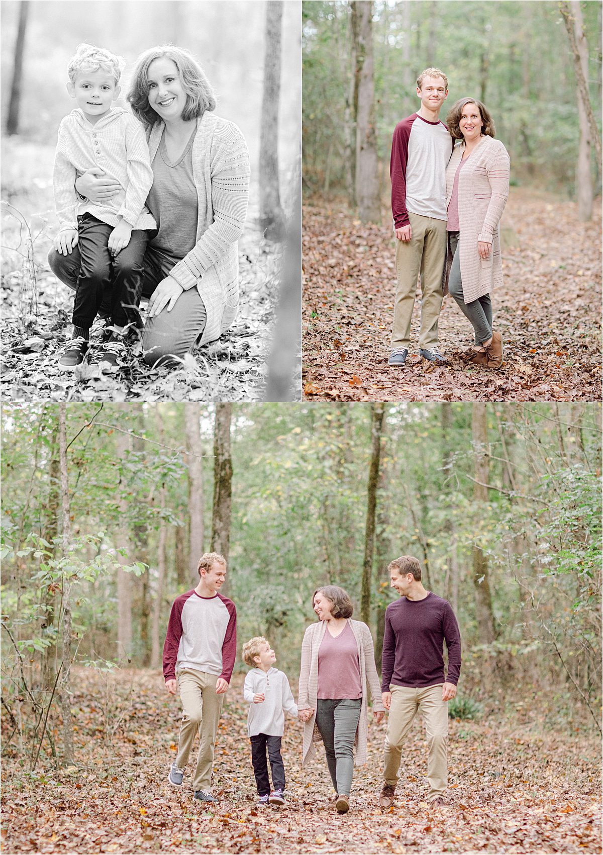 outdoor family photography in Oconee County GA woods.