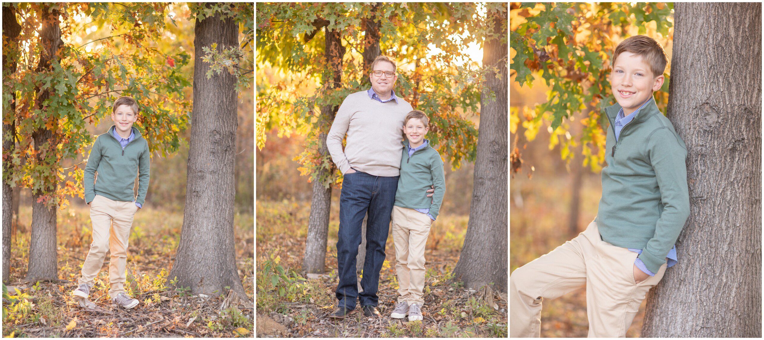 Father and son Autumn family pictures in St. Louis