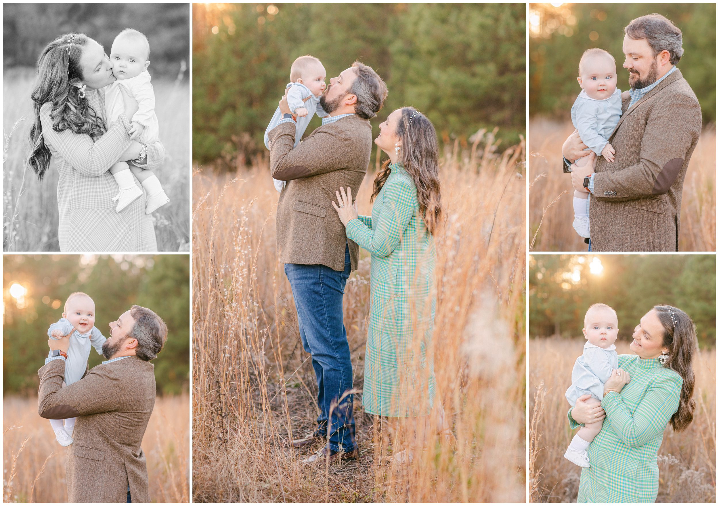 fall family photography in a filed in Watkinsville, GA