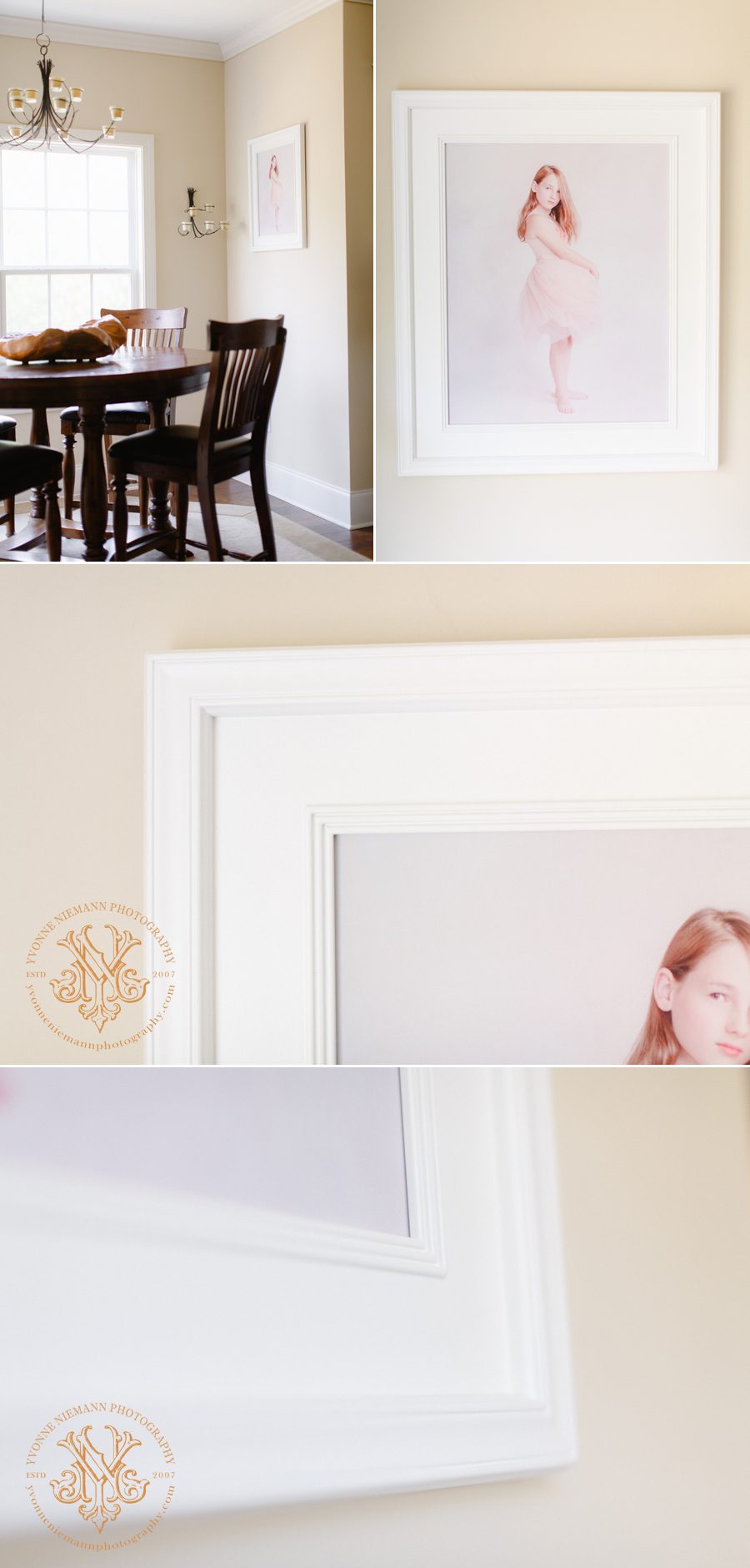 Product photos of handmade wooden white frames offered by Athens, GA tween photographer, Yvonne Niemann Photography.