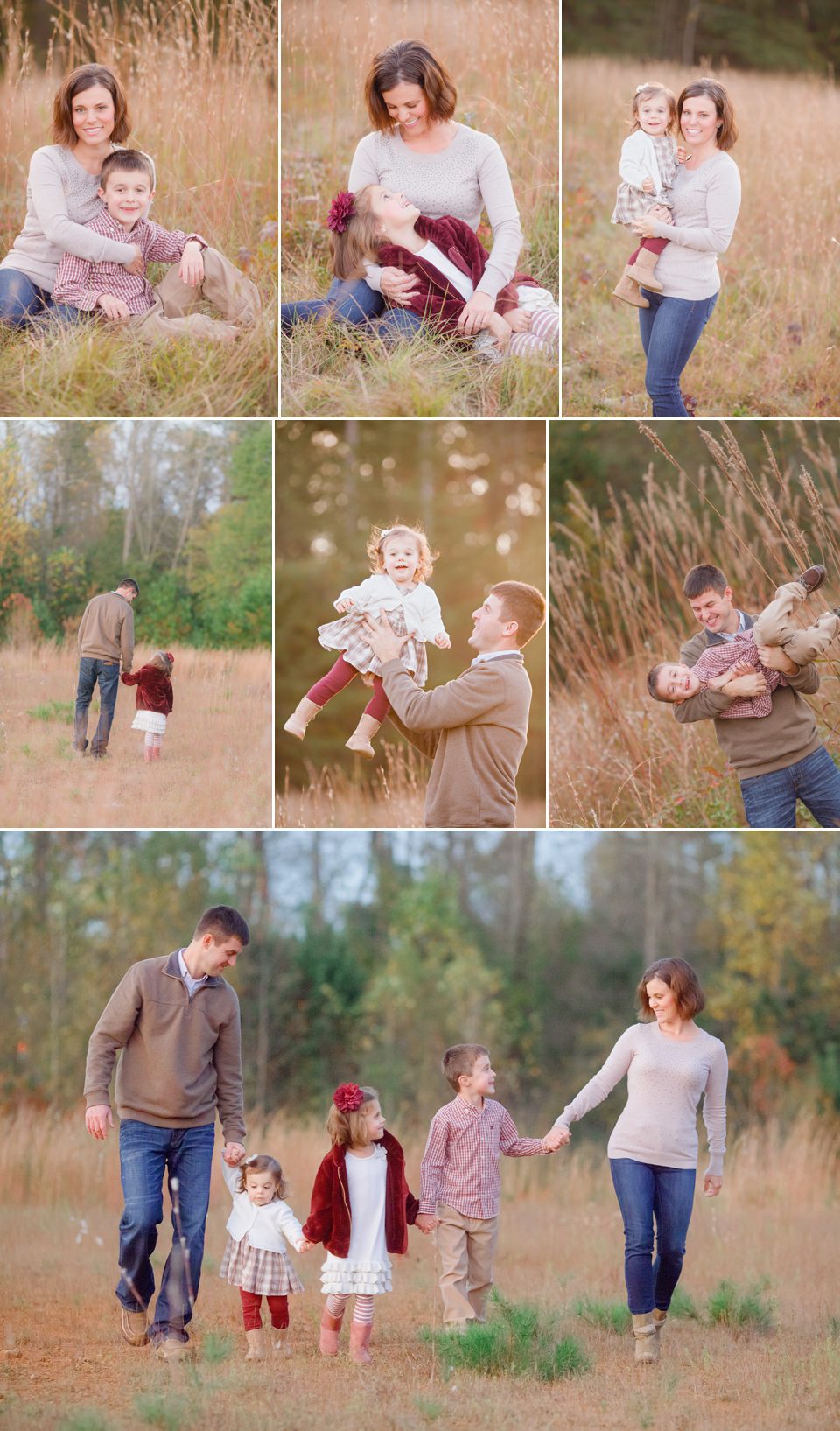 Winter family portraits in a field near Athens, GA.