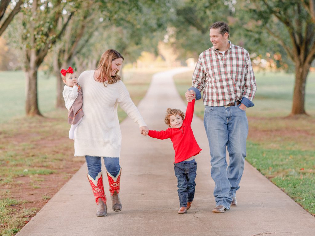 Fall family photography at home in Athens, GA.