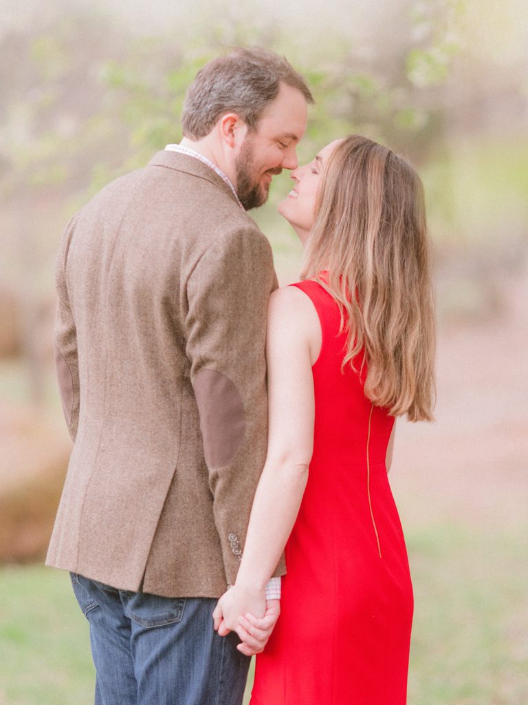 Spring engagement photo of a couple in Athens, GA.