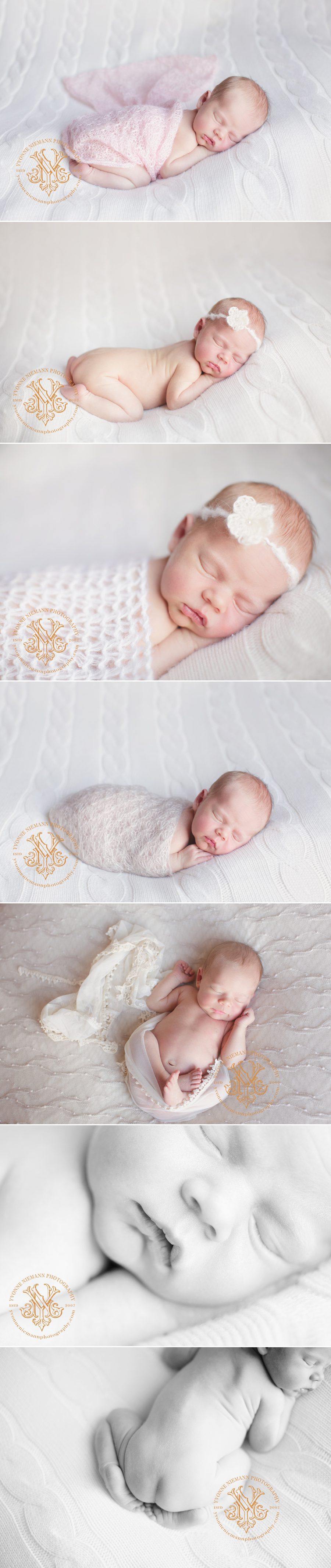 sleeping photos of infant girl taken by Athens, GA newborn photographer, Yvonne Niemann Photography.