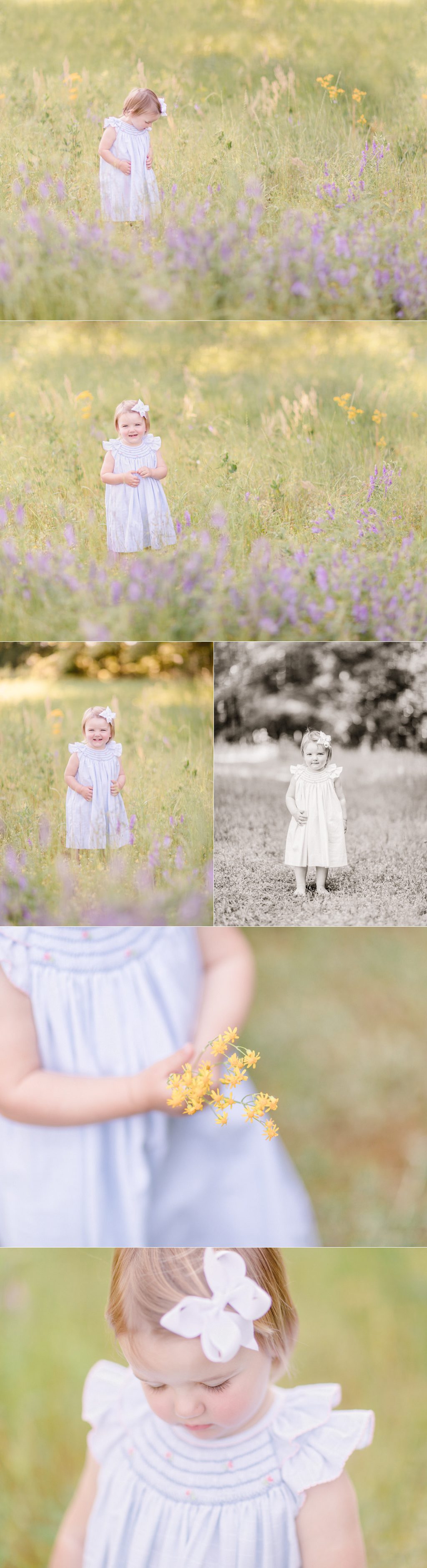 Summer portraits of a little girl in a country field in Oconee County, GA.