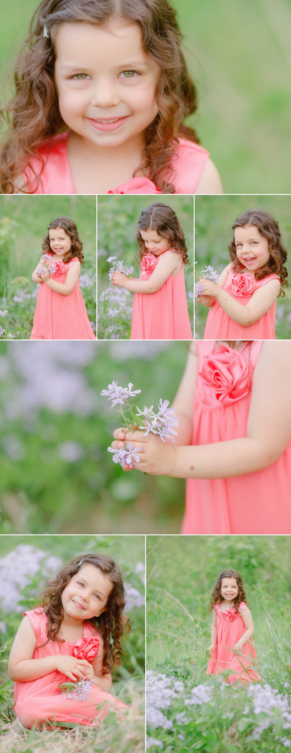 Spring child photos in a field in St. Louis.