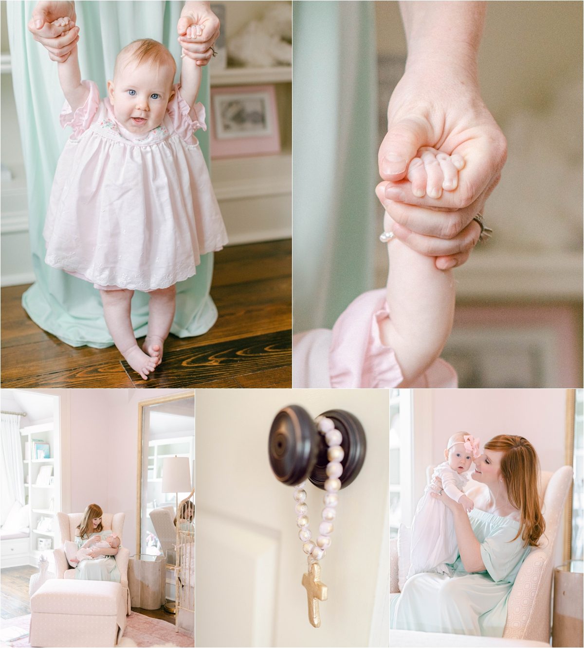 Lifestyle baby photos in nursery Knoxville.