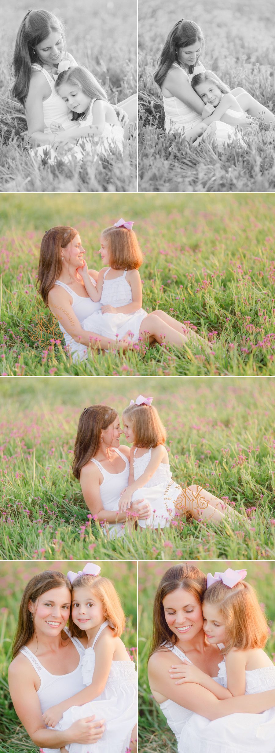 Motherhood photography of mother and daughter in a field in the Athens, GA area.